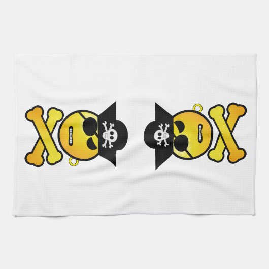 ARRGH - GRR Emoticon Pirate Theedoek (Horizontaal)