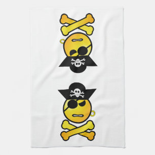 ARRGH - GRR Emoticon Pirate Theedoek