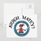 Arrgh Matey Pirate Boy Carte Postale (Devant / Derrière)