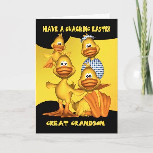 Arrière-petit-fils, carte de Pâques avec des (Devant)