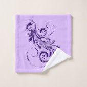 Arrière - plan blanc et lavande à tourbillon profo (Gant de toilette)