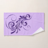 Arrière - plan blanc et lavande à tourbillon profo (Serviette à main)