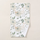 Arrière - plan blanc floral blanc classique (Serviette à main)