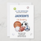 Arrière - plan blanc Sports Invitation Anniversair (Devant)