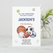 Arrière - plan blanc Sports Invitation Anniversair (Debout devant)