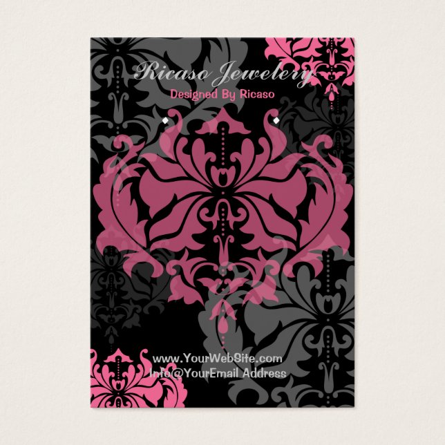 Arrière - plan D'Apprentissage Damask Rose Et Grey (Devant)