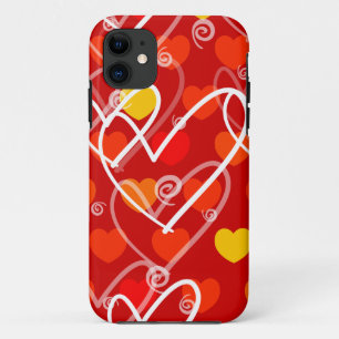 Arrière - plan de coeur en rouge, coque iphone
