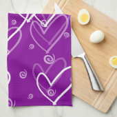 Arrière - plan de coeur en violet, serviette de cu (Quart Plié)