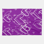 Arrière - plan de coeur en violet, serviette de cu (Horizontal)