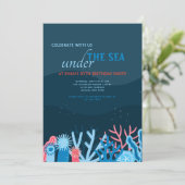 Arrière - plan de corail Invitation de fête d'anni (Debout devant)