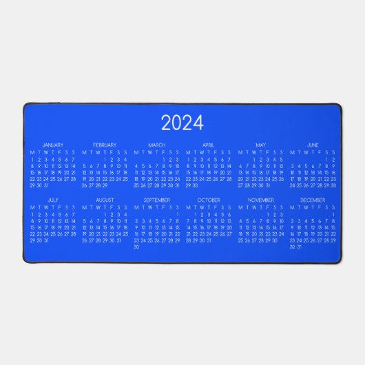 arrière - plan de couleur bleue du calendrier 2024 (Recto)