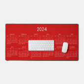 arrière - plan de couleur rouge du calendrier 2024 (Clavier et souris)