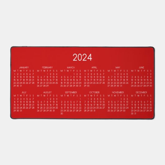arrière - plan de couleur rouge du calendrier 2024 (Recto)