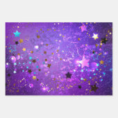 Arrière - plan de feuille violet avec étoiles (Devant 3)