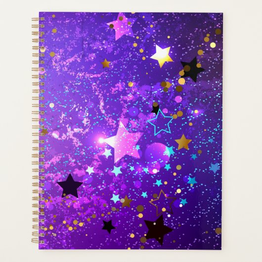 Arrière - plan de feuille violet avec étoiles (Devant)