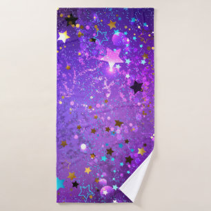 Arrière - plan de feuille violet avec étoiles