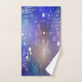 Arrière - plan de flocon de neige brillant de Noël (Serviette à main)