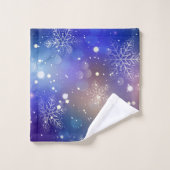 Arrière - plan de flocon de neige brillant de Noël (Gant de toilette)