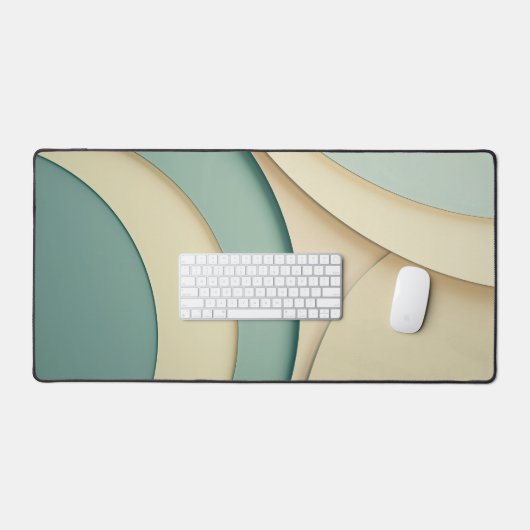 Arrière - plan de formes courbes en beige et vert (Clavier et souris)