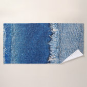 Arrière - plan de jeans Denim. Tissu denim déchiré (Serviette de bain)