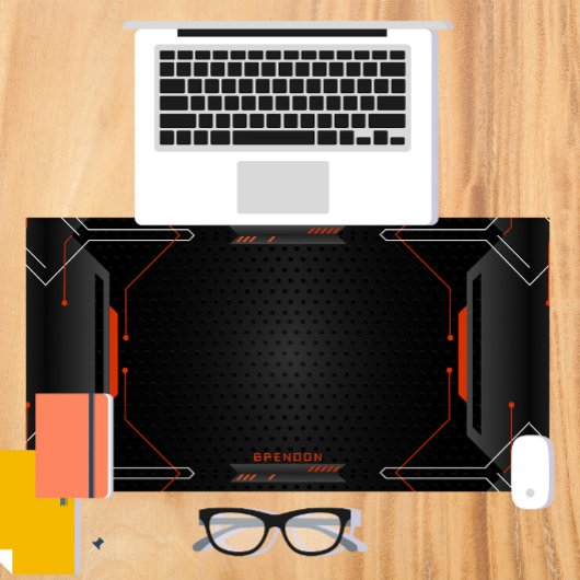 arrière - plan de jeu géométrique noir et orange c