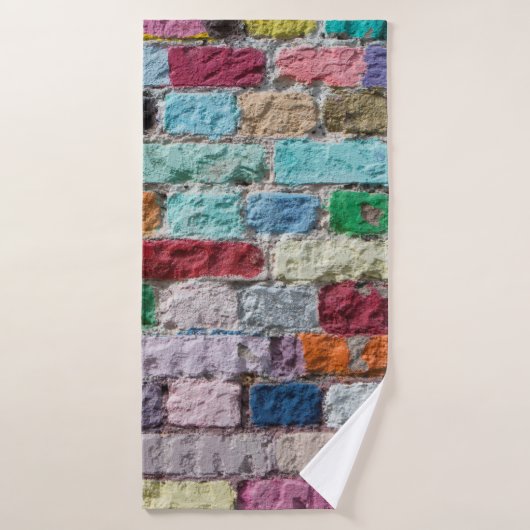 Arrière - plan de la texture murale en brique pein (Serviette de bain)
