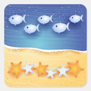 Arrière - plan de plage, autocollant