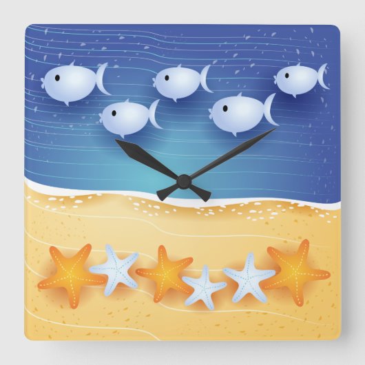 Arrière - plan de plage, horloge murale (Recto)