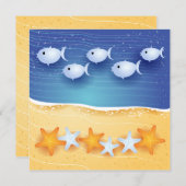 Arrière - plan de plage, invitation (Devant / Derrière)