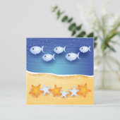 Arrière - plan de plage, invitation (Debout devant)