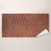 Arrière-plan de texture en cuir Brown, fond, abstr (Serviette de bain)