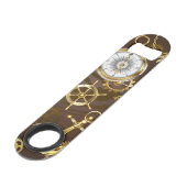 Arrière - plan en bois avec cheval de mer mécaniqu (Dos Angle)