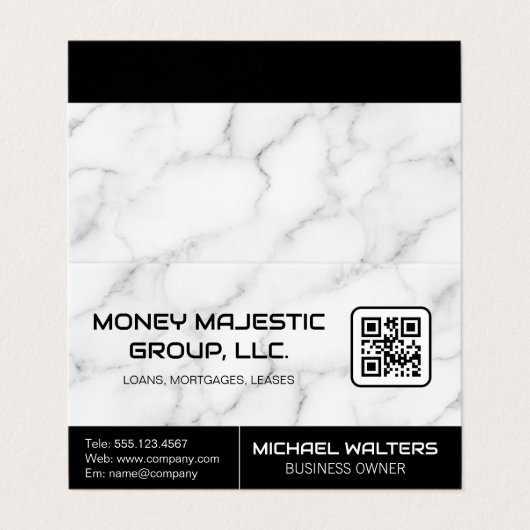 Arrière - plan en marbre | Carte de visite de code (Extérieur déplié)