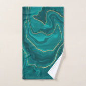 Arrière - plan en marbre liquide turquoise avec or (Serviette à main)