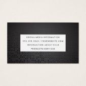 Arrière - plan en métal noir | Cadre blanc (Dos)