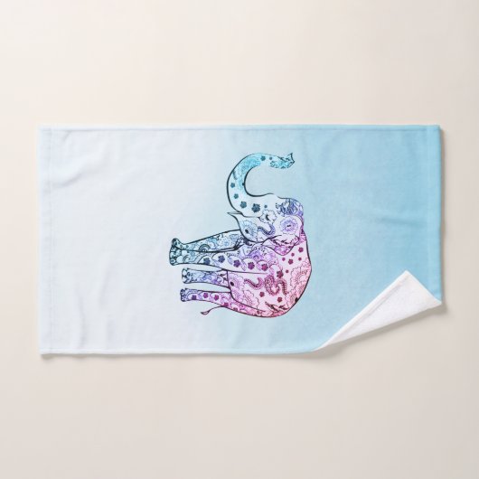 Arrière - plan Et Éléphant Gradient (Serviette à main)