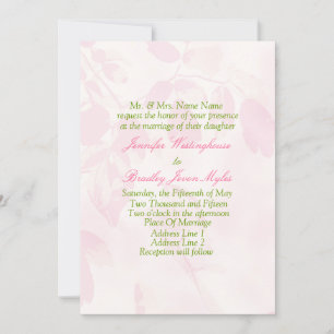 Arrière - plan Floral Invitations Modèle de mariag