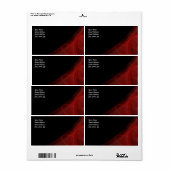Arrière - plan Fractal rouge et noir Étiquette d'e (Feuille entière)
