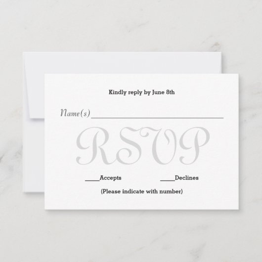 Arrière - plan Grey Typo - Carte de réponse à la r (Devant)