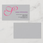 Arrière - plan gris Monogramme Carte de visite sta (Devant / Derrière)