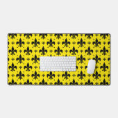Arrière - plan Jaune Fleur-de-lis Motif Design (Clavier et souris)