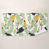 Arrière - plan motif sans couture d'oiseau tropica (Serviette de bain)