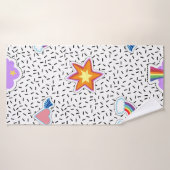 Arrière - plan motif transparent avec patch cartoo (Serviette de bain)