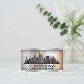 Arrière - plan municipal | Carte de visite métalli (Debout devant)