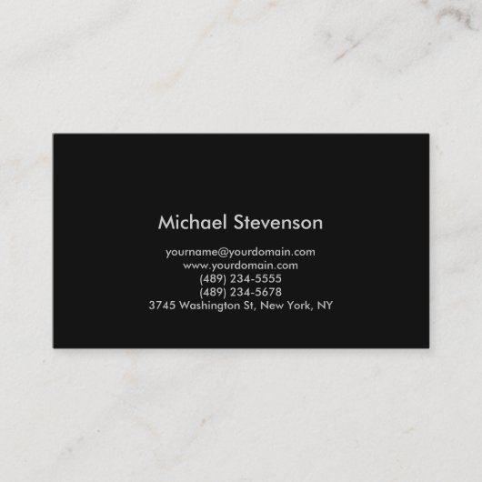 Arrière - plan noir Carte de visite de consultant  (Devant)