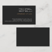 Arrière - plan noir Carte de visite de la loi (Devant / Derrière)