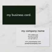 Arrière - plan noir, ma carte de visite (Devant / Derrière)