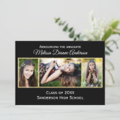 Arrière - plan noir/or - Faire-part de diplôme (Debout devant)