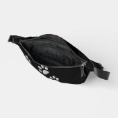 Arrière - plan noir Silver Dog Paws Motif d'impres (Ouvrir)