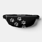Arrière - plan noir Silver Dog Paws Motif d'impres (Poser)